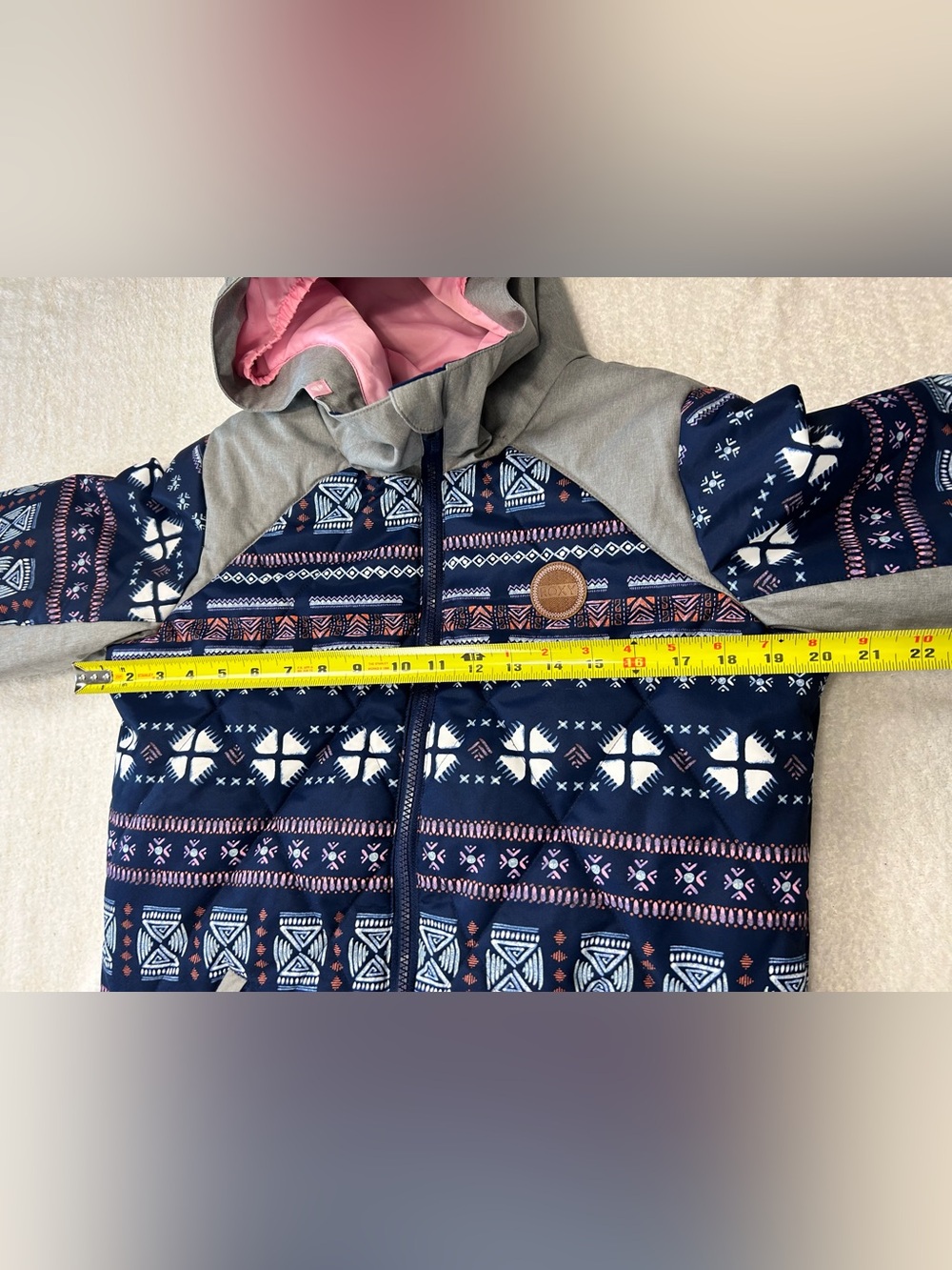 Roxy Girls Youth 16 XXL Ski Snow Jacket DryFlight 10K Navy Print - Picture 4 of 15